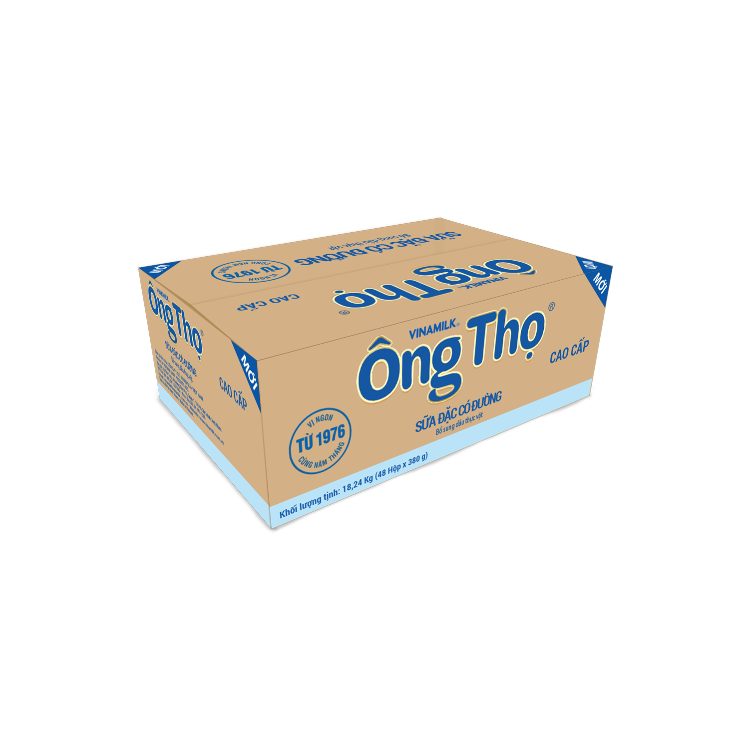 Sữa đặc Ông Thọ Nhãn xanh biển - Thùng 48 hộp thiếc 380g