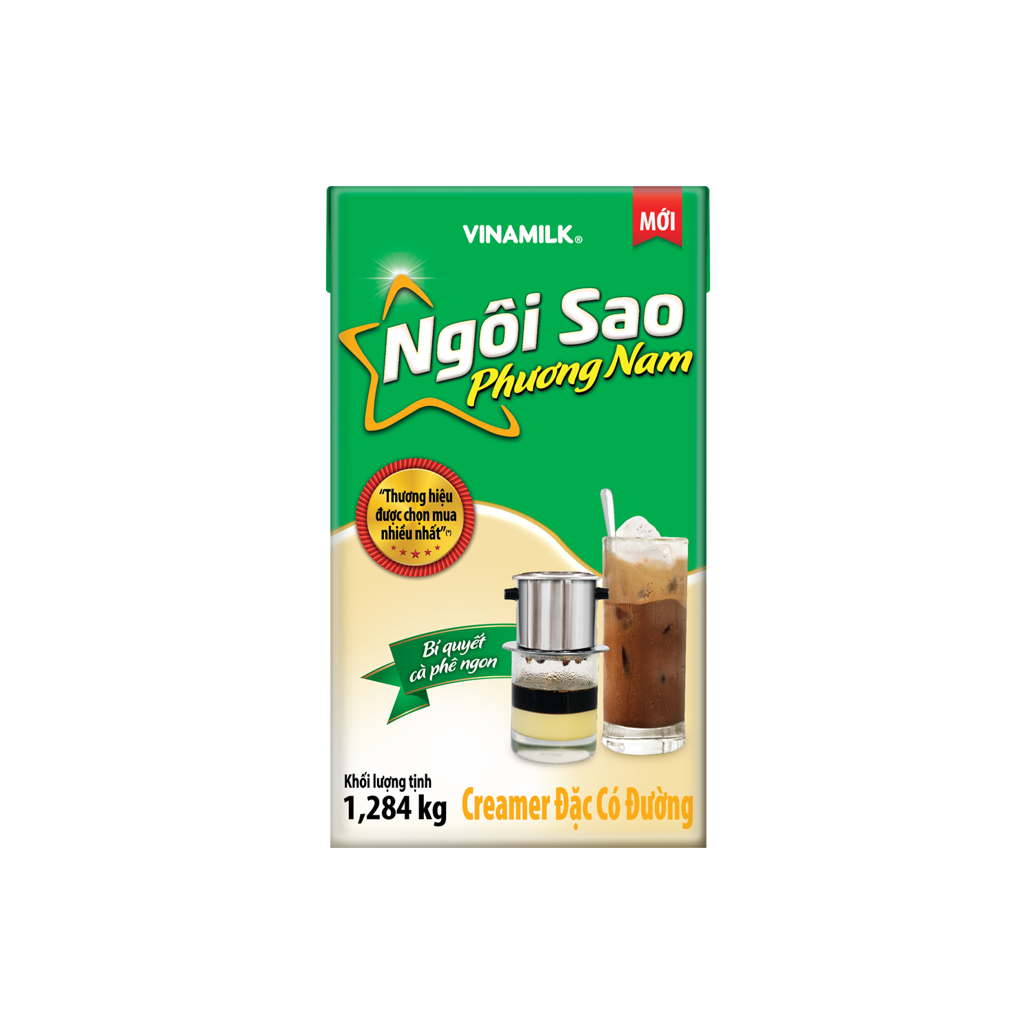 Creamer đặc Ngôi Sao Phương Nam Nhãn xanh lá - Lẻ 1 hộp giấy 1284g